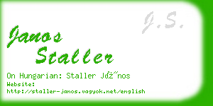 janos staller business card